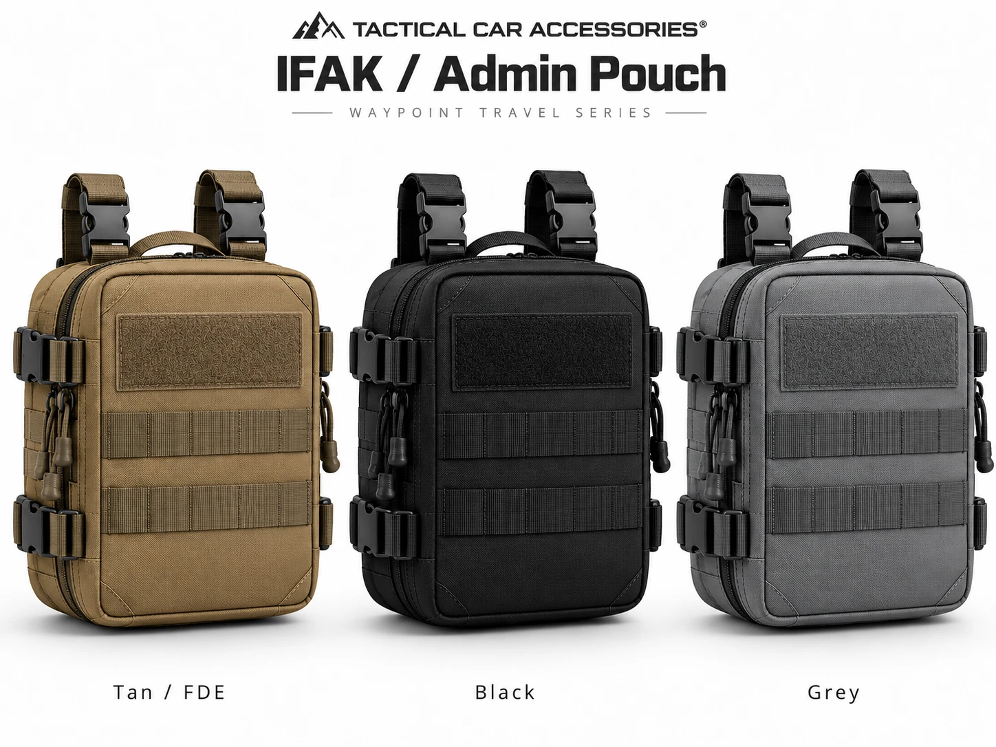 IFAK / Admin Pouch in Black, Tan / FDE, and Grey